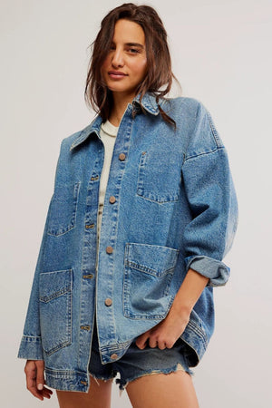 Free People Avery Denim Jacket Got The Blues