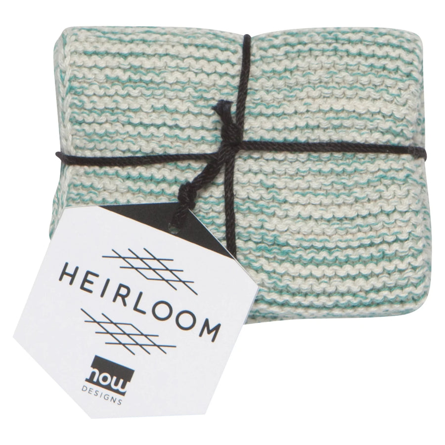 Set/2 Knit Dishcloth Lagoon