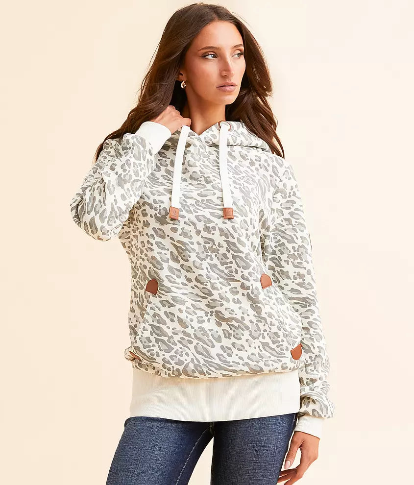 Wanakome Cassia Hoodie Leopard Ivory