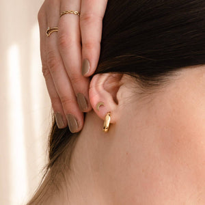 Petite Gold Moon Studs