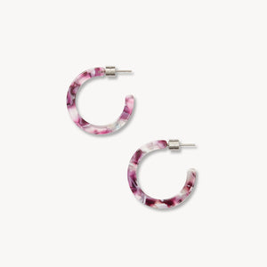 Mini Hoops in Amethyst