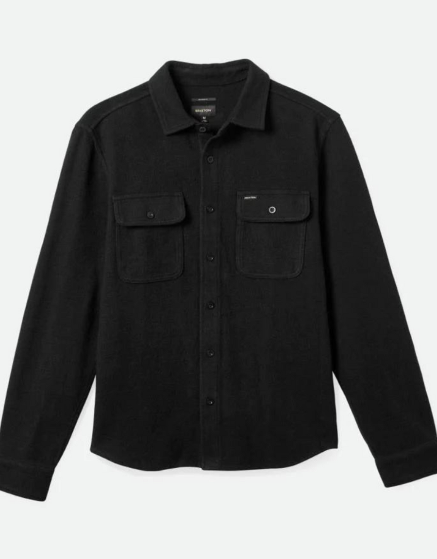 Brixton Bowery Textured Twill Overshirt Black