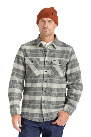 Brixton Bowery Long Sleeve Heavy Weight Flannel Black Charcoal