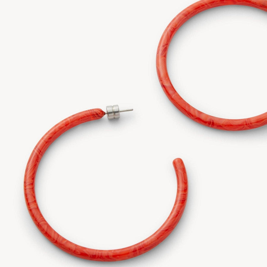 Large Hoops in Poppy