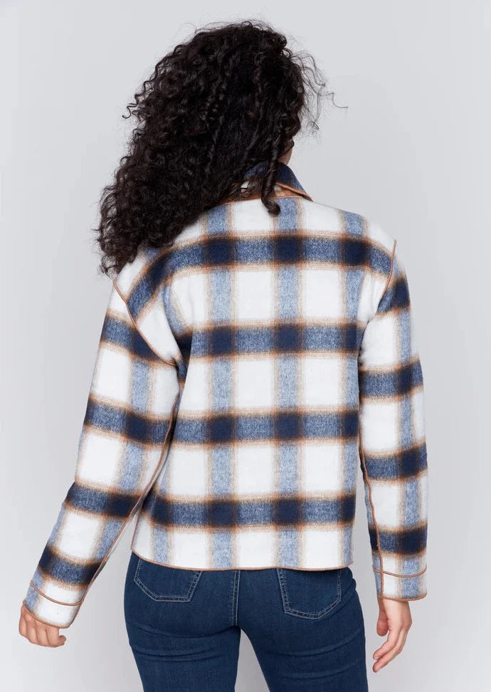 Charlie B Reversible Plaid Jacket Truffle