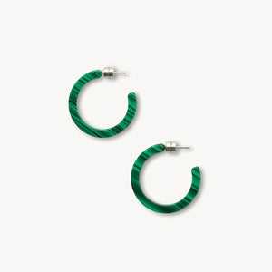 Mini Hoops in Malachite