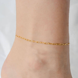 Petite Gold Paperclip Anklet