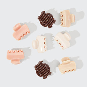 Recycled Plastic Mini Claw Clips 8pc Set - Rosewood