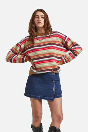 Brixton Cozy Crew Sweater Multi Stripe