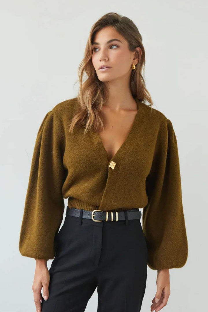 Charli Hollie Cardigan Khaki