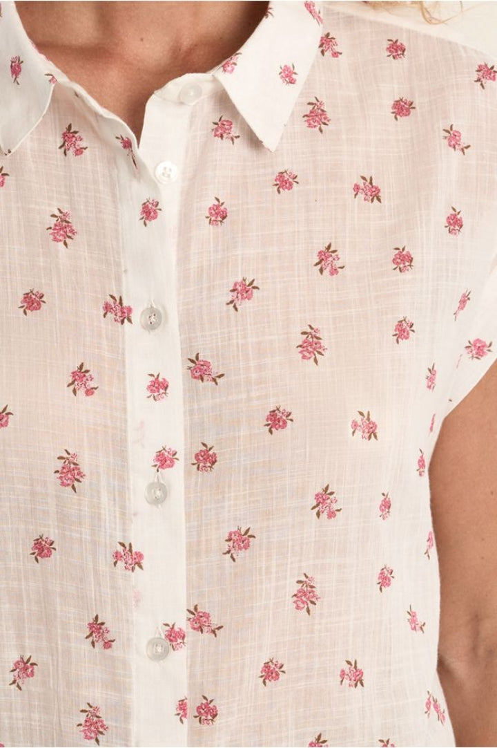 Molly Bracken Woven Shirt Off White Floral