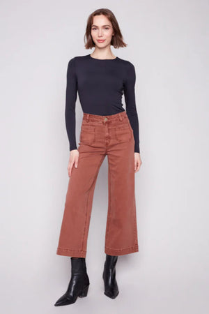 Charlie B Cropped Patch Pocket Sepia