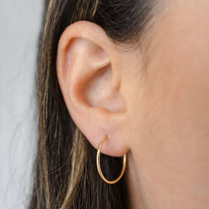 Petite Gold Thin Hoops