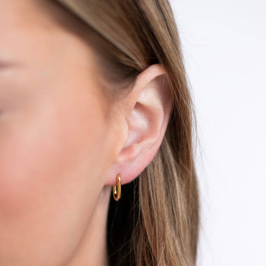 Petite Gold Dainty Oval Earrings