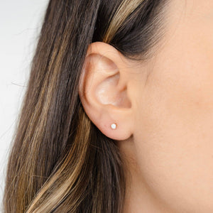 Petite Gold Opal Studs