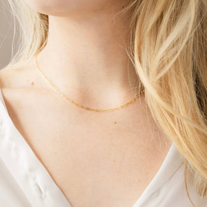 Petite Gold Paperclip Chain Necklace