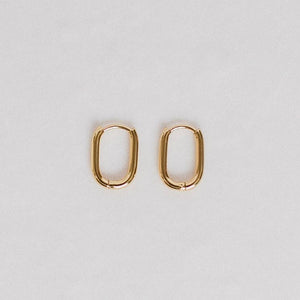 Petite Gold Dainty Oval Earrings