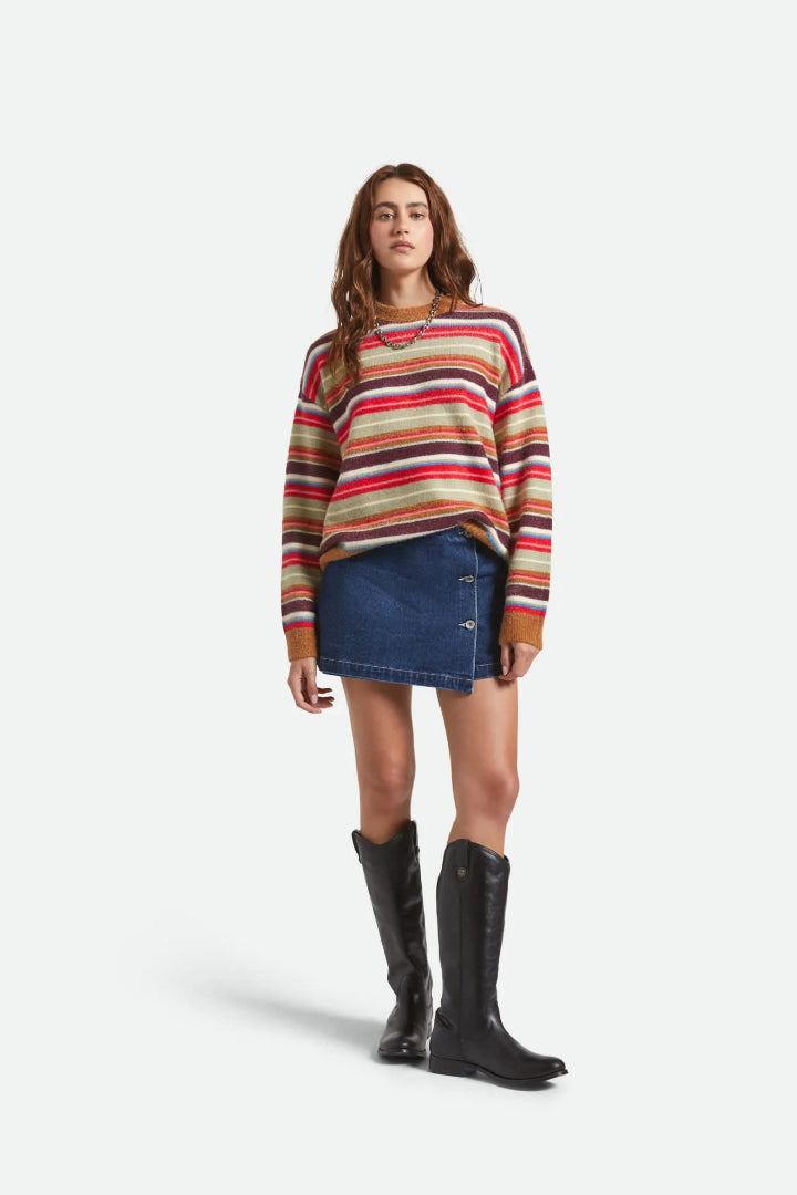 Brixton Cozy Crew Sweater Multi Stripe