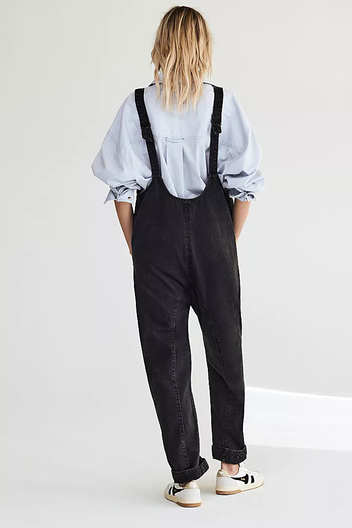 Free People High Roller Jumpsuit Mineral Black