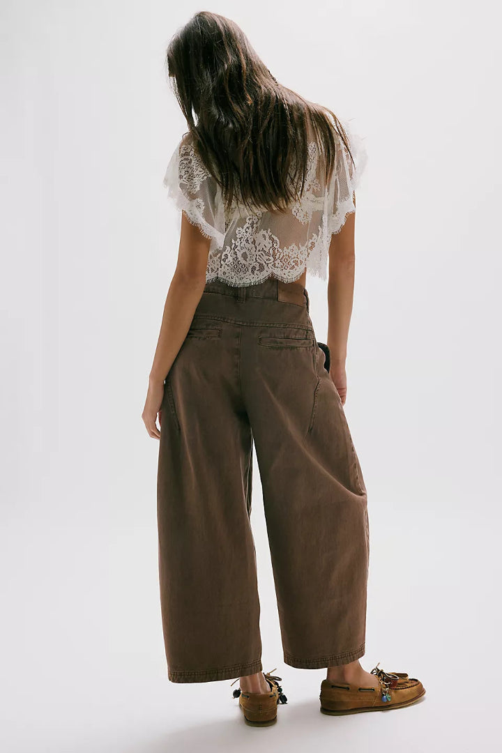 Free People Laydown Chino Trouser Brownie