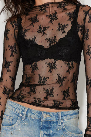 Free People Lady Lux Layering Top Black