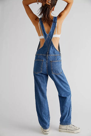 Free People Ziggy Denim Overall Sapphire Blue