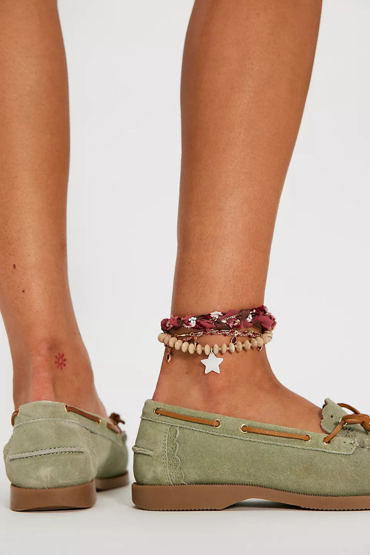 Free People Lagoon Cut Out Boat Shoe Mint Suede