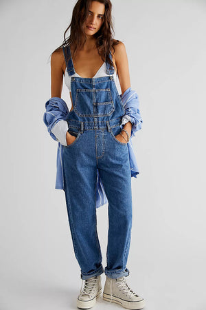 Free People Ziggy Denim Overall Sapphire Blue