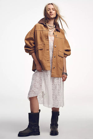 Free People Lemon Denim Jacket Meerkat