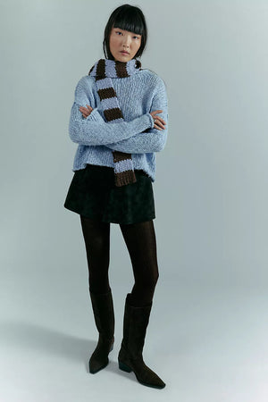 Free People Opal Roll Neck Sweater Cashmere Blue