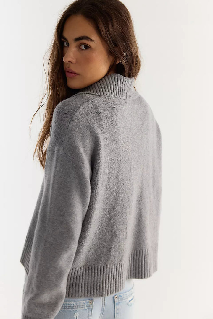 Free People Trading Up Polo Grey Heather