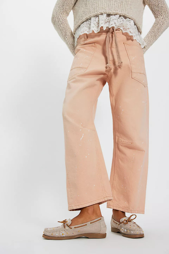 Free People Sandy Seed Bead Boat Shoe Oyster Cove Suede