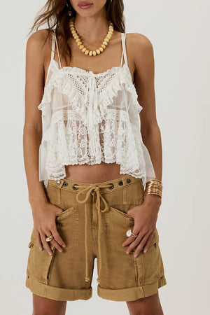 Free People Frankie Washed Shorts Iced Coffee