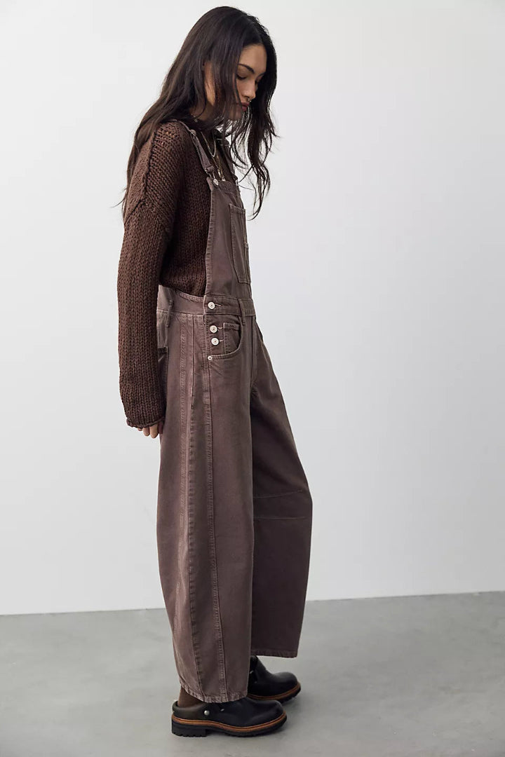 Free People Good Luck Overall Chocolate Mousse