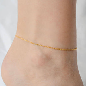 Petite Gold French Rope Anklet