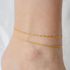 Petite Gold French Rope Anklet