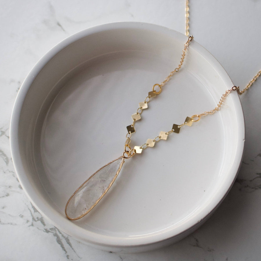 Tish Anna // Quartz Teardrop Necklace