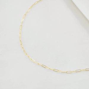 Petite Gold Paperclip Chain Necklace