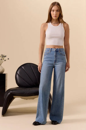 Daze Far Out w/ Seaming High Rise Wide Leg Make Believe
