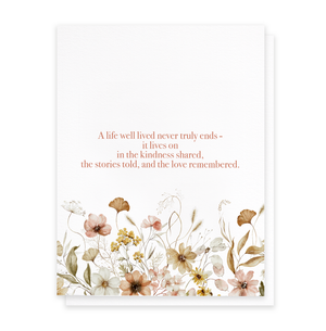 A Life Well Lived, Sympathy Greeting Card