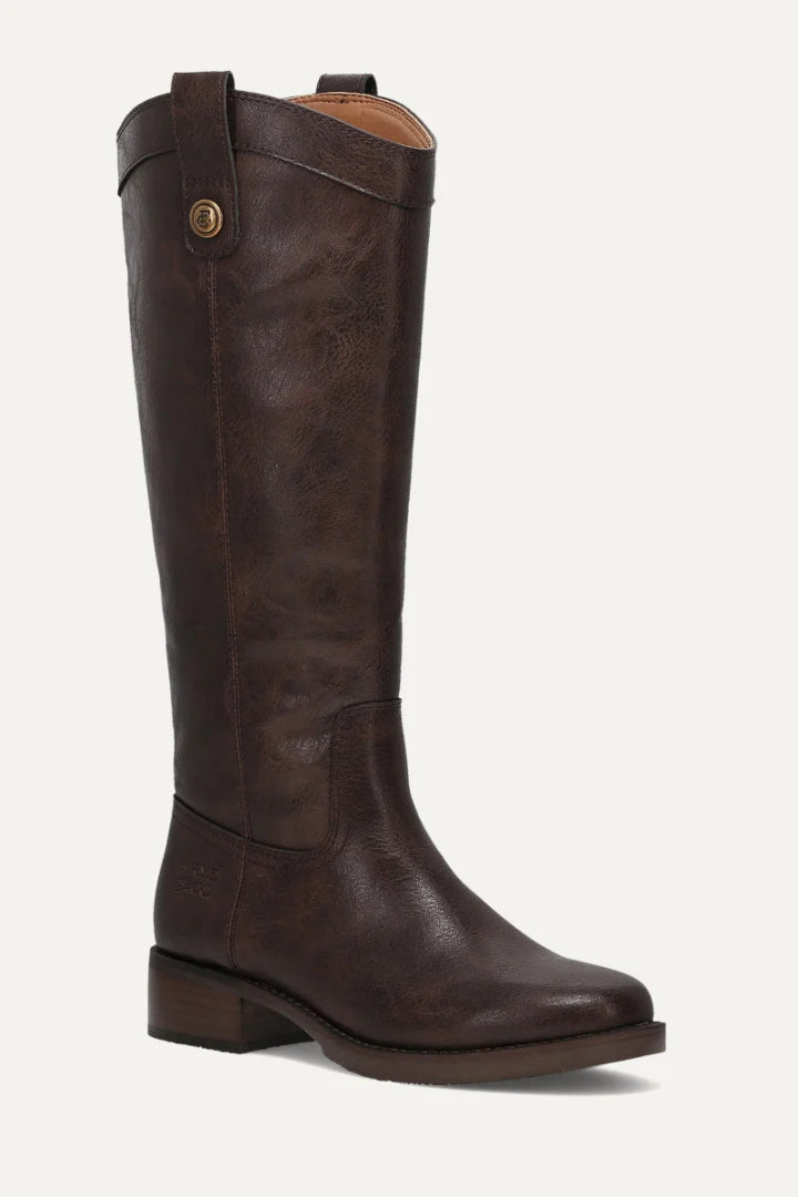 Frye & Co Foster Button Boot Dark Brown