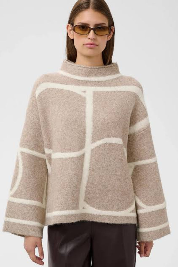 Soaked In Luxury SLSorea Mono Pullover Beige Melange