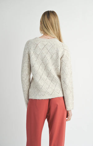 Sage the Label Irisha Diamond Pointelle Sweater Oatmeal