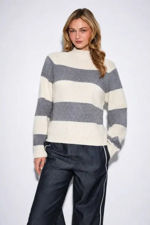 John & Jenn Edison Sweater Pebbled Stripe