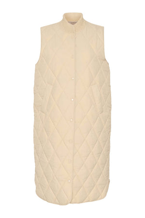 Kaffe KAlorena Quilted Waistcoat Feather Gray