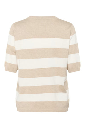 Kaffe KAlizza Striped Knit Feather Gray/Chalk