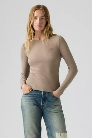 Levi's Hayes LS Tee Taupe Gray Heather
