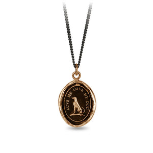 Pyrrha Talisman Love My Dog Bronze 20" Chain