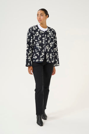 Kaffe KAvalia Jacket Marine Flower