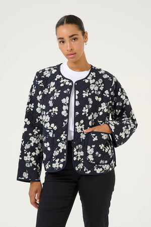 Kaffe KAvalia Jacket Marine Flower